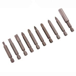 10pc Magnetic Screwdriver Power Slotted Pozi Drill Bit Set