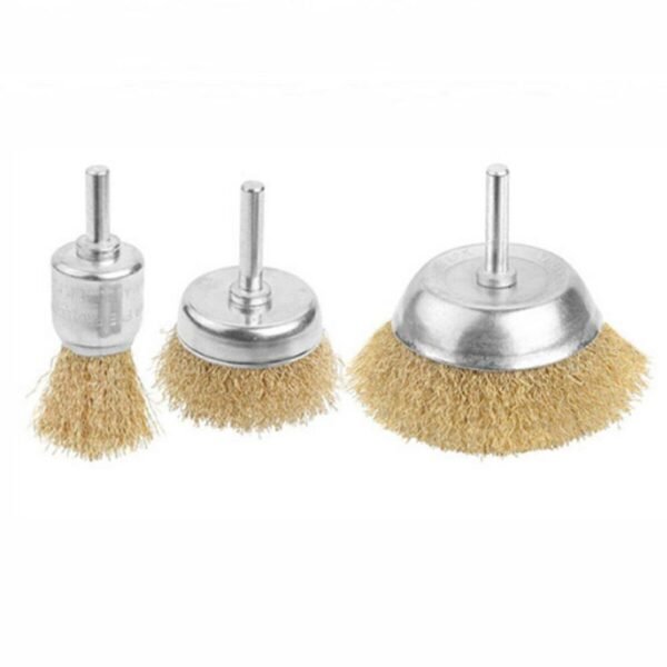 Metal Heavy Duty 3pc SET Rotary Drill Twisted Wire Brush
