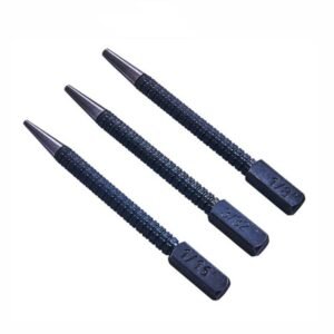 3pc 1/16", 3/32", 1/8" 1.5mm 2.4mm 3mm Steel Nail Punch Set