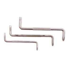 3pc Chrome Offset Screwdriver Set For Tight Space Bent